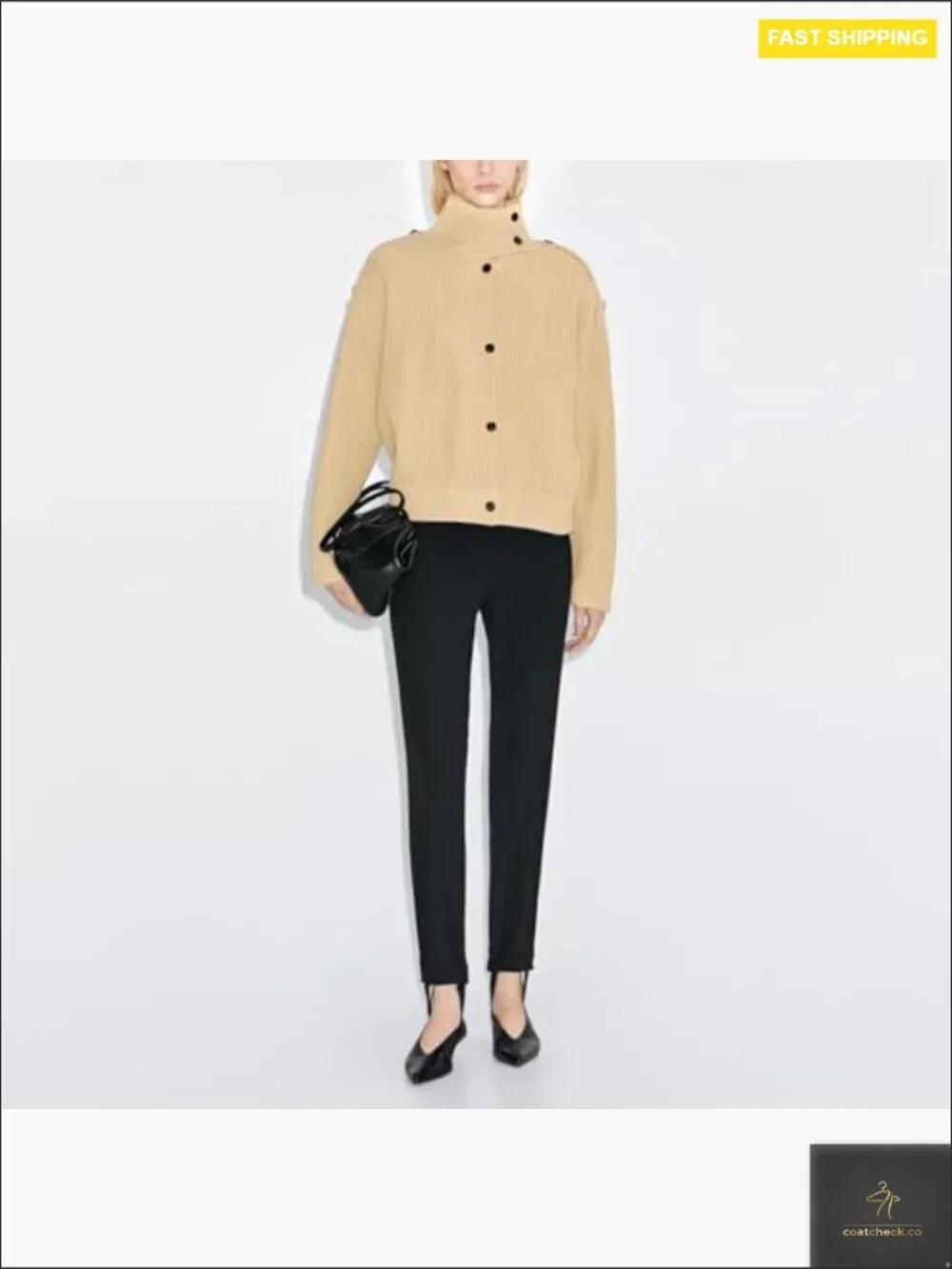 Cropped Cardigan Turtleneck Sweater Button Front Open Knit Coat Y2K Chic